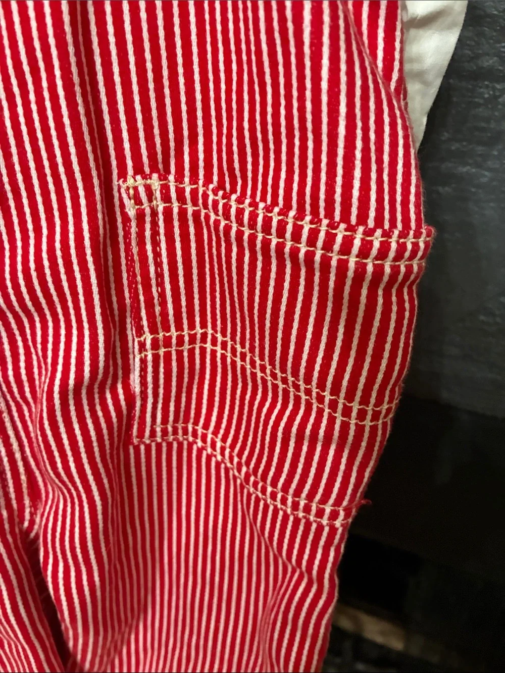 OshKosh B'gosh Red & White Stripe Kids Overalls
